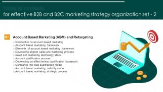 Effective B2b And B2c Marketing Strategy Organization Set 2 For Table Of Contents