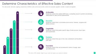 Effective B2b Demand Generation Plan Characteristics Of Effective Sales Content