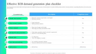 Effective B2B Demand Generation Plan Checklist