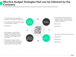Effective Budget Strategies That Can Be Followed By The Company Ppt Portfolio Introduction