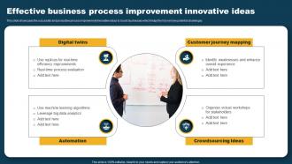 Effective Business Process Improvement Innovative Ideas