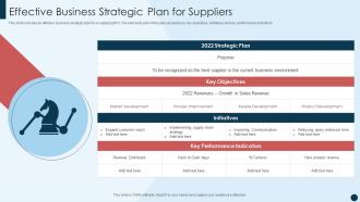 Effective Business Strategic Plan For Suppliers