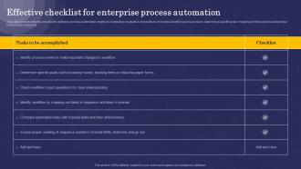 Effective Checklist For Enterprise Process Automation
