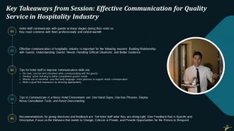 Effective Communication For Quality Service In Hospitality Industry Training Ppt Content Ready Pre-designed