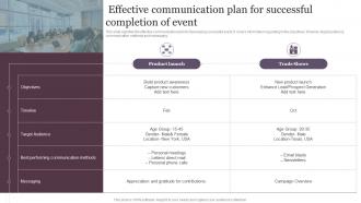 Effective Communication Plan For Successful Completion Of Event