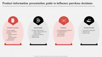 Effective Consumer Engagement Plan Product Information Presentation Guide To Influence Purchase Decisions