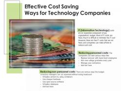 Effective Cost Saving Ways For Technology Companies