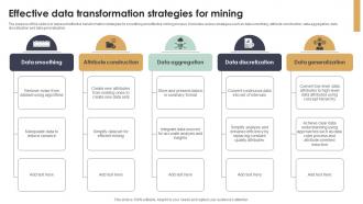 Effective Data Transformation Strategies For Mining