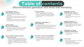 Effective Demand Generation With Direct Mail Marketing Powerpoint Presentation Slides Graphical Image
