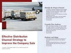 Effective Distribution Channel Strategy To Improve The Company Sale