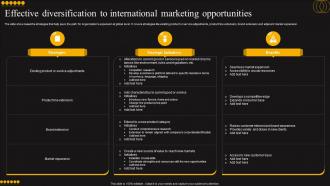 Effective Diversification To International Marketing Opportunities