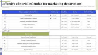 Effective Editorial Calendar For Marketing Department
