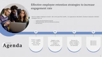 Effective Employee Retention Strategies To Increase Engagement Rate Powerpoint Presentation Slides Idea Customizable