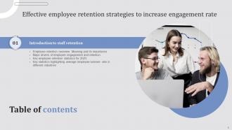 Effective Employee Retention Strategies To Increase Engagement Rate Powerpoint Presentation Slides Images Customizable