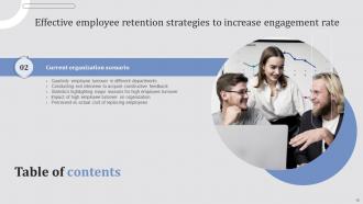 Effective Employee Retention Strategies To Increase Engagement Rate Powerpoint Presentation Slides Editable Customizable