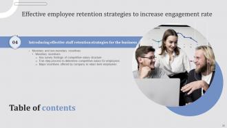 Effective Employee Retention Strategies To Increase Engagement Rate Powerpoint Presentation Slides Captivating Customizable