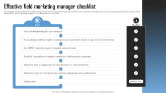Effective Field Marketing Manager Checklist