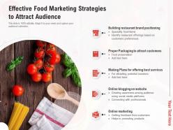 Effective food marketing strategies to attract audience