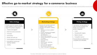 Effective Go To Market Strategy For E Commerce Business Strategies For Building Strategy SS V