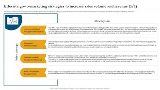 Effective Go To Marketing Strategies To Increase Sales Volume Project Management Business Plan BP SS Graphical Image