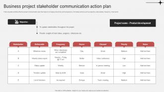 Effective Guide To Ensure Stakeholder Business Project Stakeholder Communication Action Plan