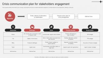 Effective Guide To Ensure Stakeholder Crisis Communication Plan For Stakeholders Engagement