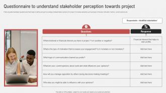 Effective Guide To Ensure Stakeholder Questionnaire To Understand Stakeholder Perception