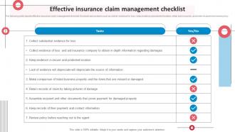 Effective Insurance Claim Management Checklist