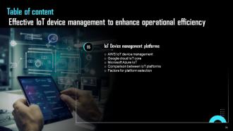 Effective IoT Device Management To Enhance Operational Efficiency Powerpoint Presentation Slides IoT CD Images Impressive