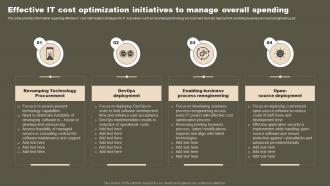 Effective IT Cost Optimization Initiatives To Manage Strategic Initiatives To Boost IT Strategy SS V