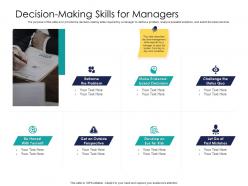 Effective leadership management styles approaches decision making skills for managers ppt icons