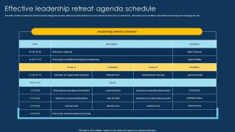 Effective Leadership Retreat Agenda Schedule
