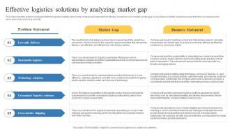 Effective Logistics Solutions By Analyzing Market Gap Transportation And Logistics Business Plan BP SS