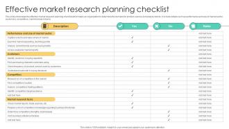 Effective Market Research Planning Checklist