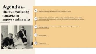 Effective Marketing Strategies Agenda For Effective Marketing Strategies To Improve Online Sales