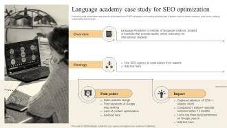 Effective Marketing Strategies Language Academy Case Study For SEO Optimization