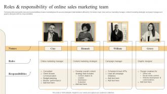 Effective Marketing Strategies Roles And Responsibility Of Online Sales Marketing Team
