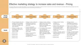 Effective Marketing Strategy To Increase Sales And Revenue Pricing Real Estate Renovation BP SS