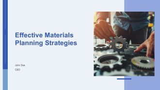 Effective Materials Planning Strategies PPT Template AT