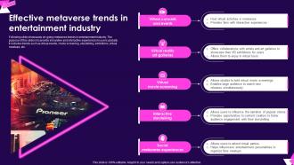 Effective Metaverse Trends In Entertainment Industry