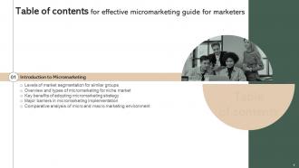 Effective Micromarketing Guide For Marketers MKT CD V Unique Slides