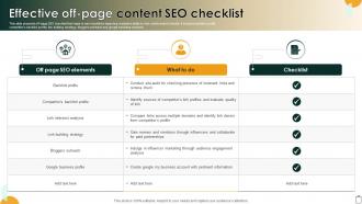 Effective Off Page Content SEO Checklist