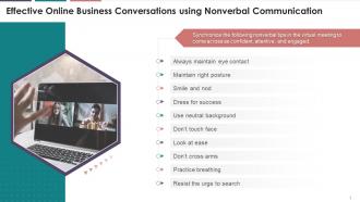 Effective Online Business Conversations Using Nonverbal Communication Training Ppt