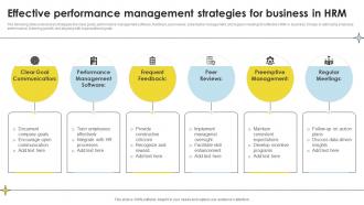 Effective Performance Management Strategies For Business In Hrm