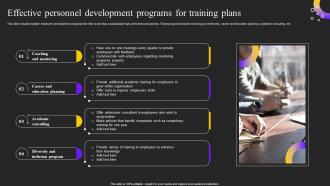 Effective Personnel Development Programs For Training Plans