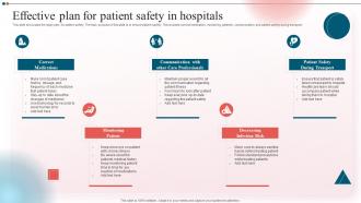 Effective Plan For Patient Safety In Hospitals