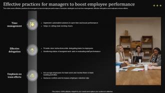 Effective Practices For Managers To Boost Employee Performance Management Techniques
