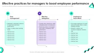 Effective Practices For Managers To Boost Employee Staff Productivity Enhancement Techniques
