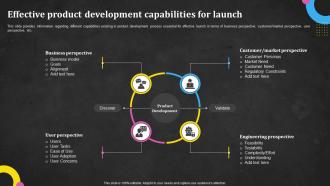 Effective Product Development Capabilities For Launch Techniques Utilized In Product Discovery Process