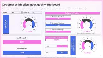 Effective Quality Assurance Strategy Customer Satisfaction Index Quality Dashboard